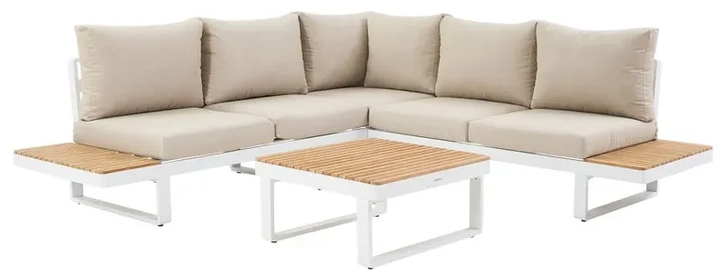 Salotto da giardino angolare Persea NATERIAL in alluminio bianco - Main Image