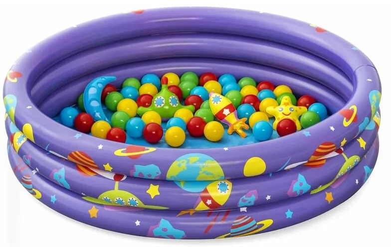 Bestway - Piscina gonfiabile tonda con 46 palline e giochi a sorpresa 52466