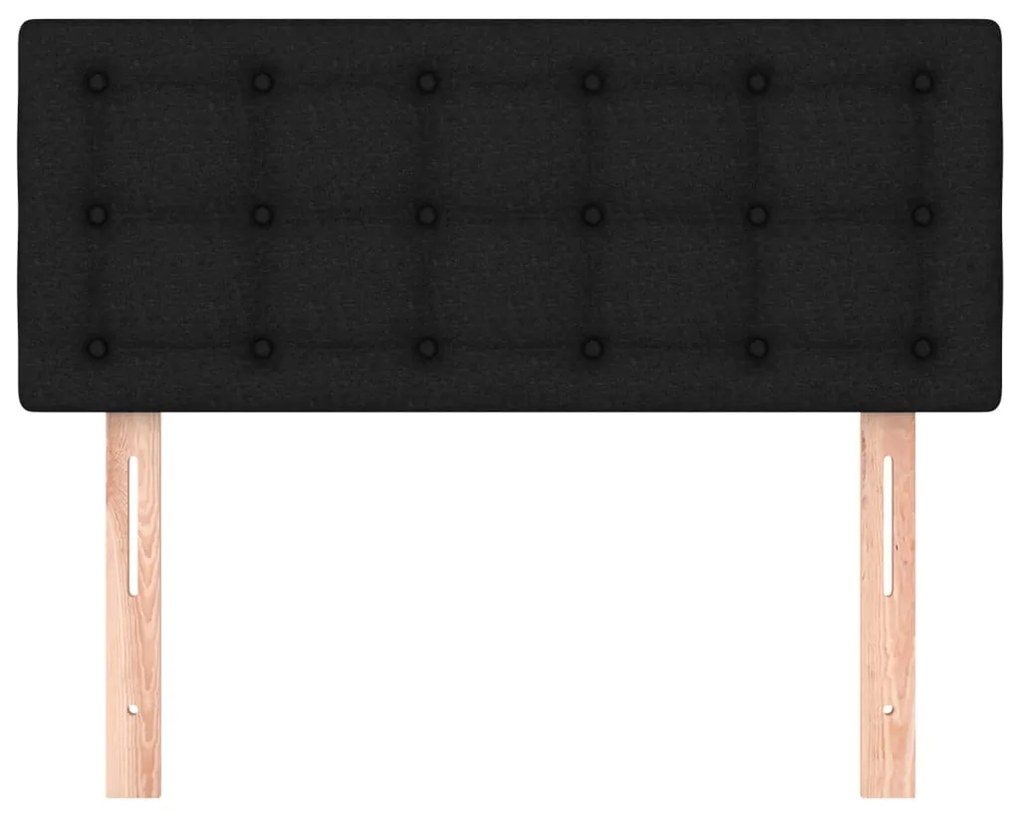 Testiera nera 100x5x78/88 cm in tessuto