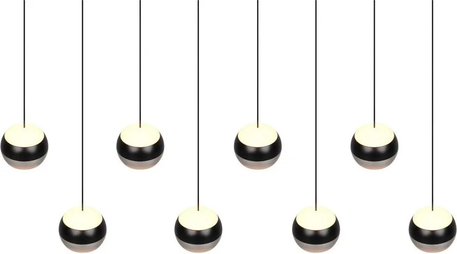 Lampadario LED nero e argentato Orbit – Trio Select