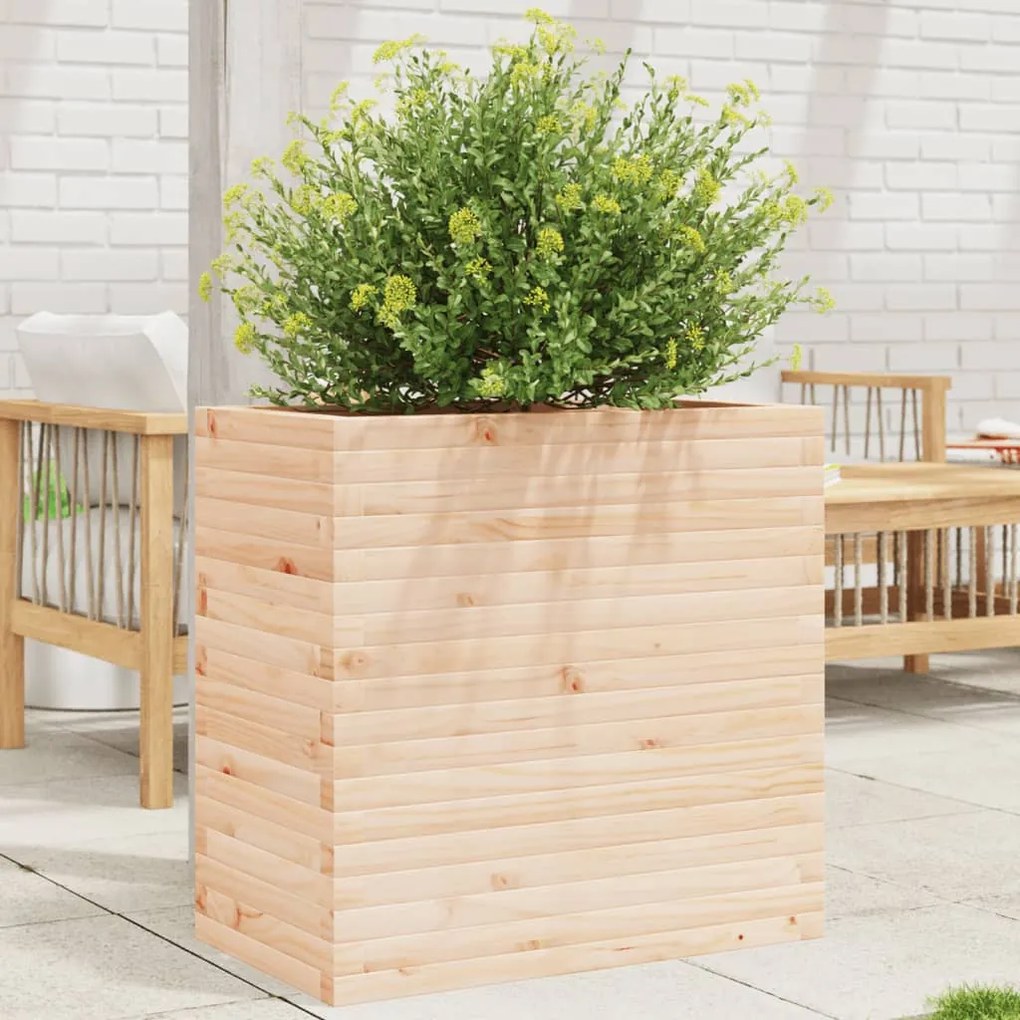 Fioriera Da Giardino 70x40x68,5 Cm İn Legno Massello Di Pino /