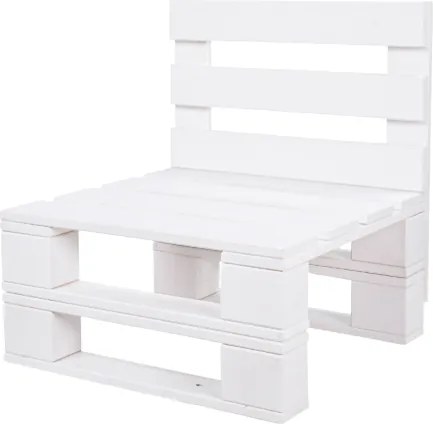 Poltrona in legno di abete Bianco laccato 60x61 cm stile pallet per veranda locali