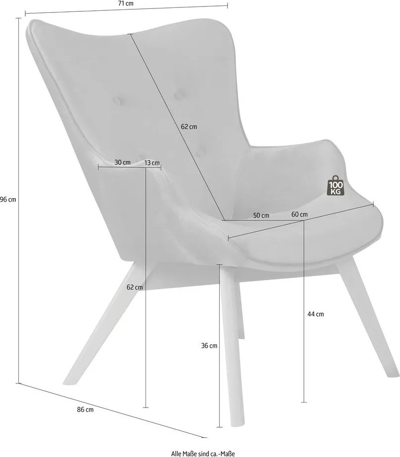 Poltrona grigia con rivestimento in velluto Niko – Ropez