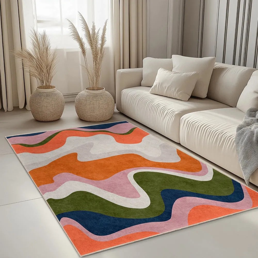 Tappeto arancione lavabile 160x230 cm Squiggly Orange – Mila Home