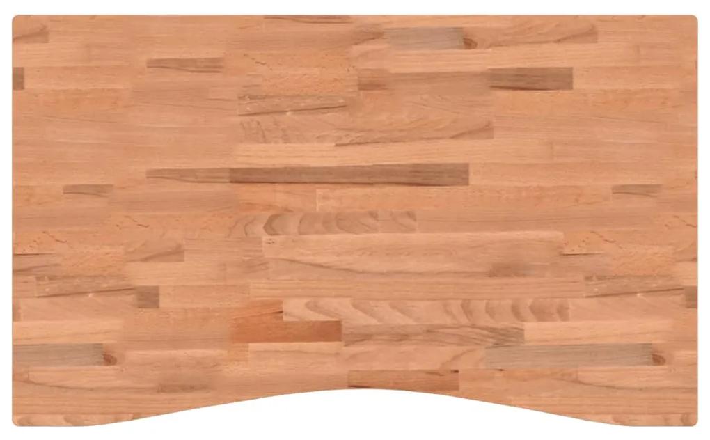 Piano per scrivania 100x(55-60)x4 cm legno massello di faggio