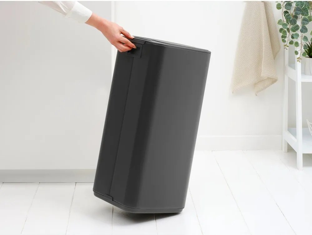 Cestino per la spazzatura grigio scuro in acciaio con pedale 30 l Bo – Brabantia
