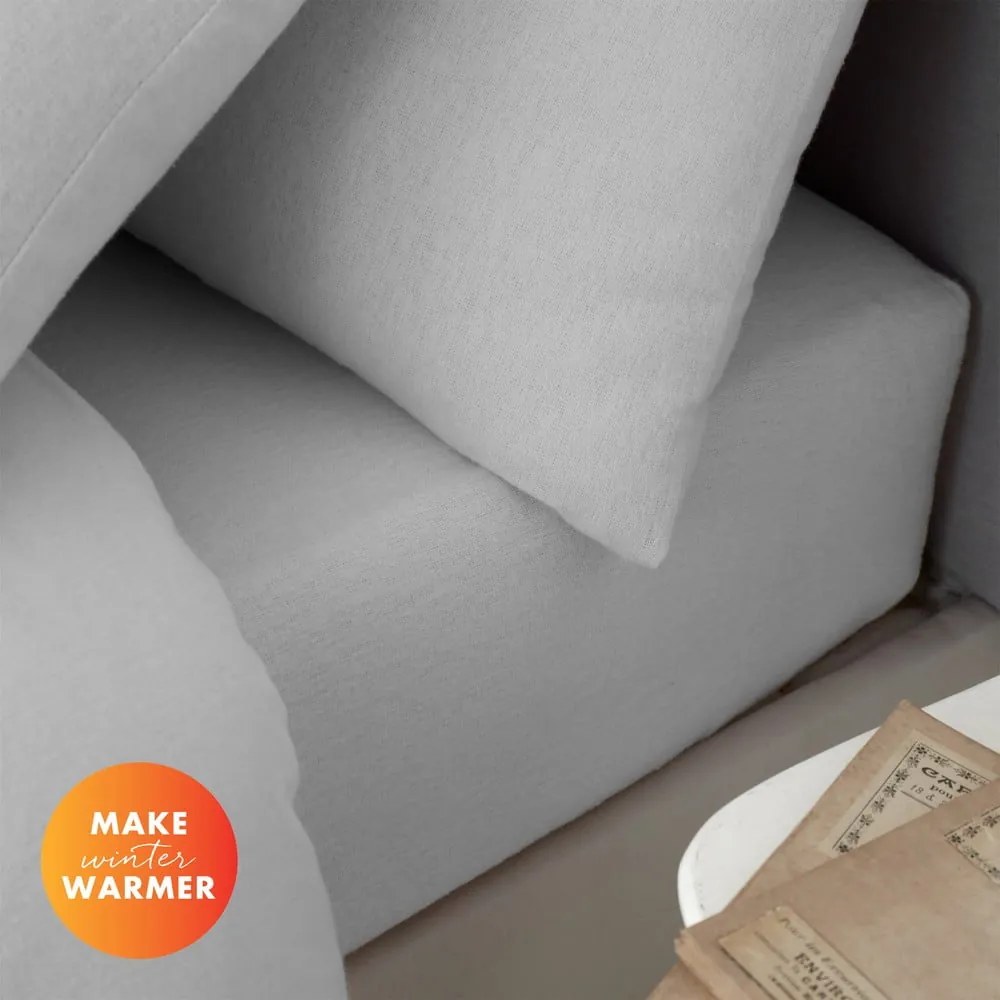 Lenzuolo con angoli grigio in flanella 150x200 cm Brushed – Catherine Lansfield