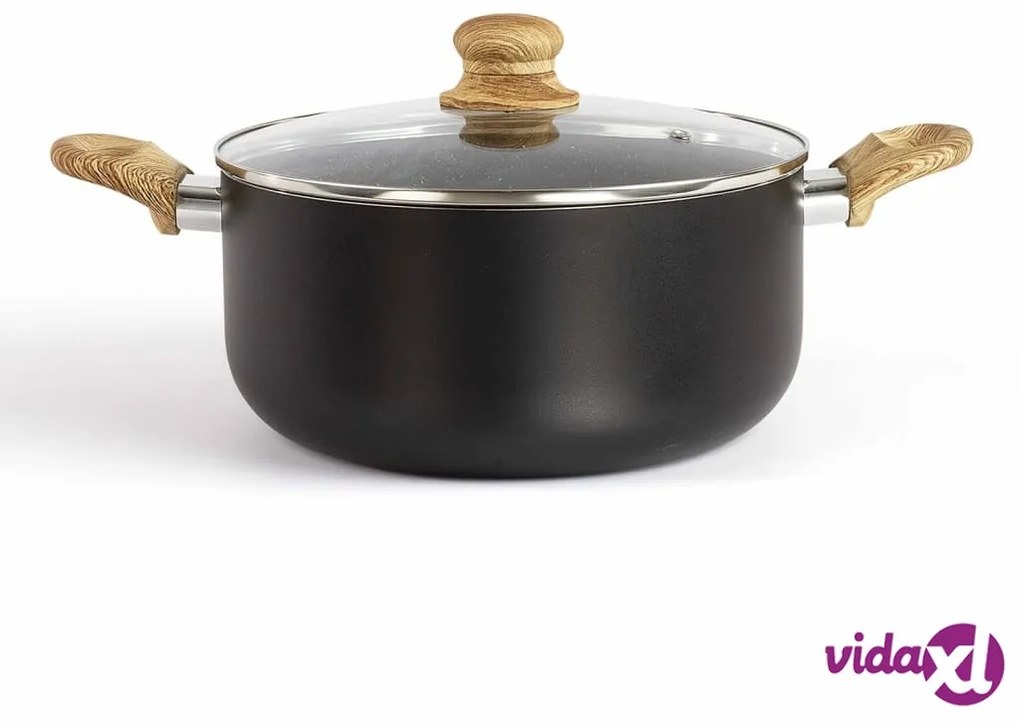 Livoo Casseruola con Effetto Legno e Pietra 24 cm 4 L Alluminio