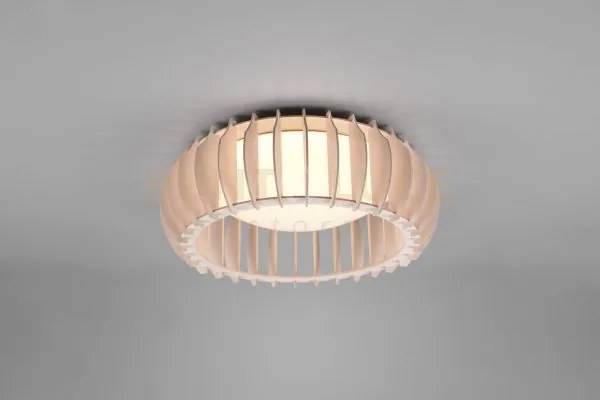 Monte plafoniera led con struttura legno colore naturale con dimmer...