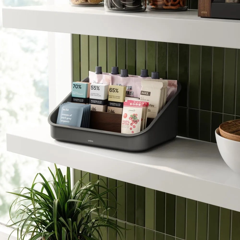 Organizer da bagno nero per cosmetici in plastica riciclata Bellwood - Umbra