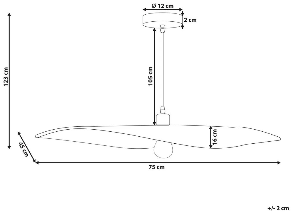Lampadario legno di bambù beige e naturale 123 cm GALANA Beliani