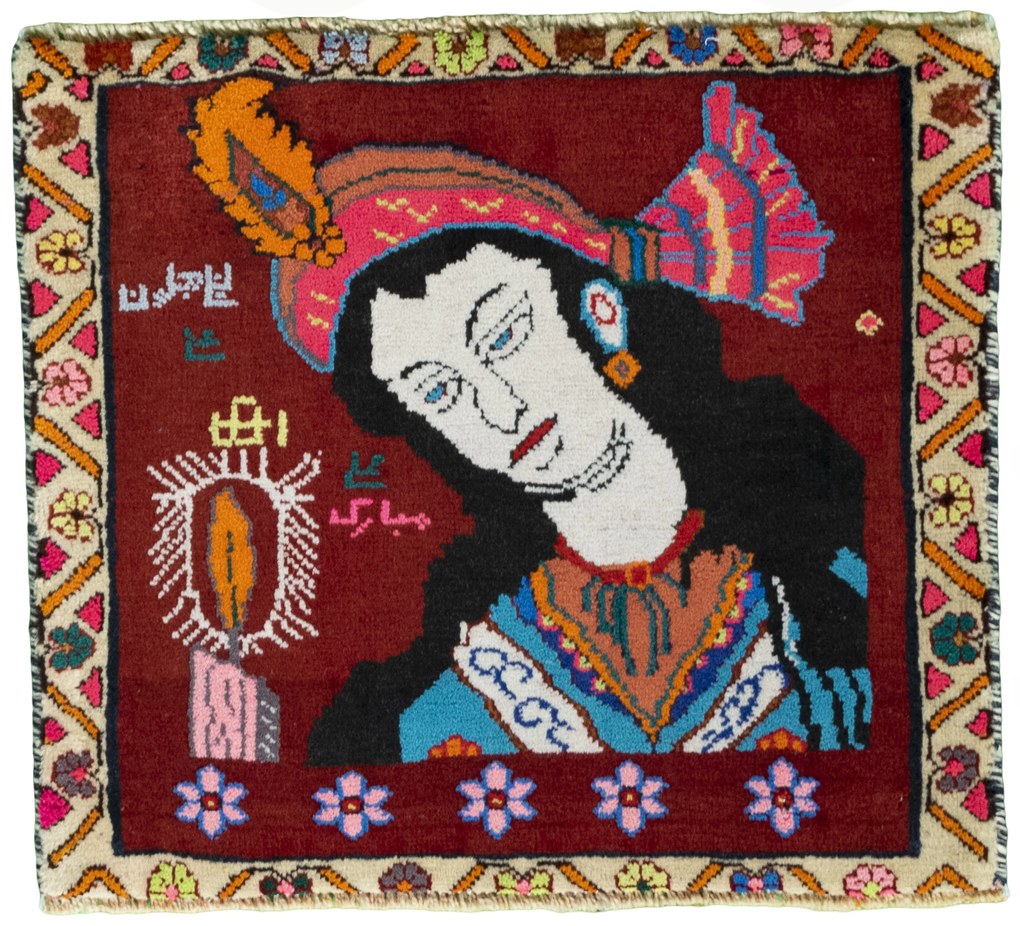 Shiraz Tappeto 50x50 Rosso (Iran) Annodato A Mano