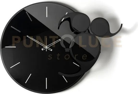 Orologio da parete apostrofo nero,crystal luxe nero
