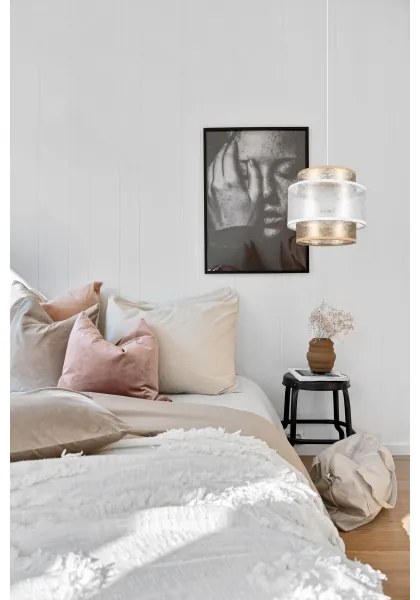 Lampadario a sospensione con filo GABI 1xE27/60W/230V oro/bianco diametro 20 cm