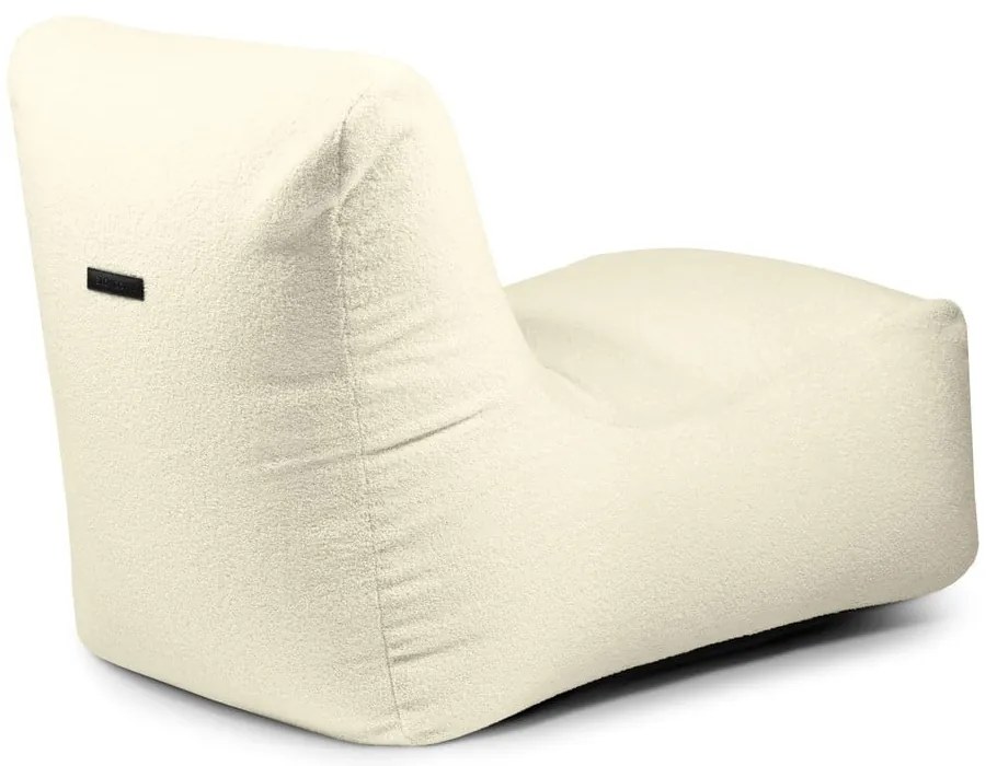 Puof a sacco grigio chiaro con rivestimento in bouclé Lounge – SLOWDOWN