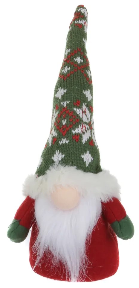 Gnomo Natale fermaporta 26 cm cappello verde