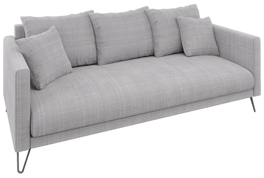 Divano grigio chiaro con rivestimento in ciniglia 200 cm Freya – Ropez