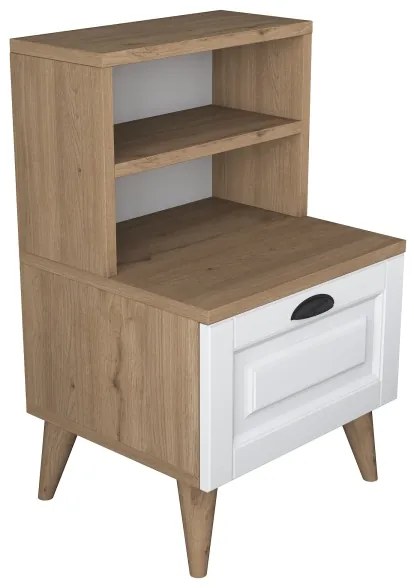 Comodino RANI 45x74,4 cm bianco/marrone