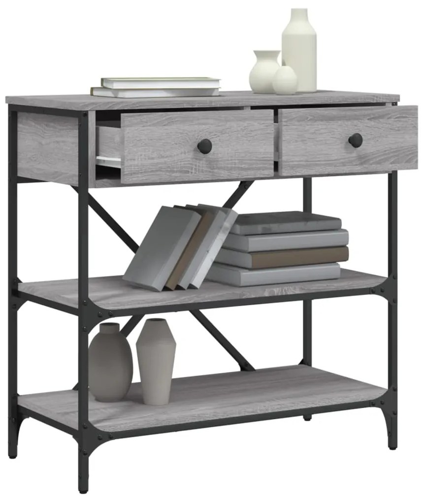 Tavolino consolle grigio sonoma 75x34,5x75cm legno multistrato