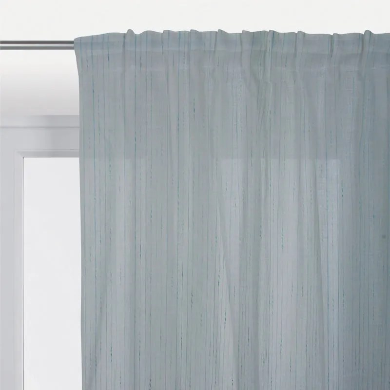 Tenda Millerighe bianco/celeste, fettuccia 200x290 cm