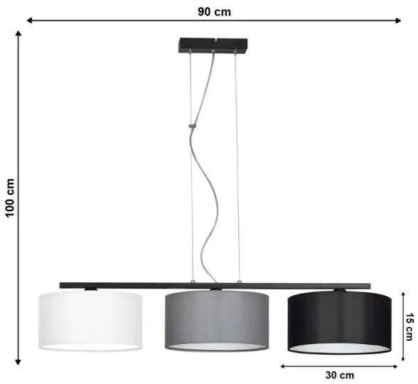 Lampadario a sospensione con filo ASTRA 3xE27/60W/230V