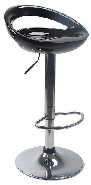Sgabello Seattle seduta in plastica nero base in acciaio
