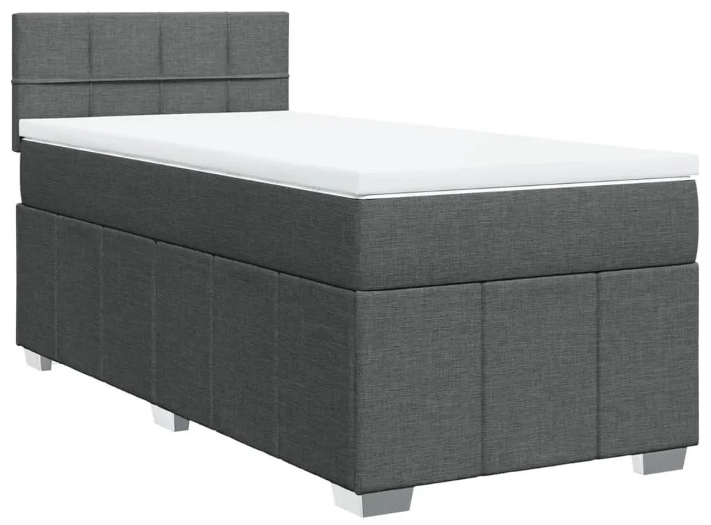 Giroletto a molle con materasso grigio scuro 80x200 cm tessuto
