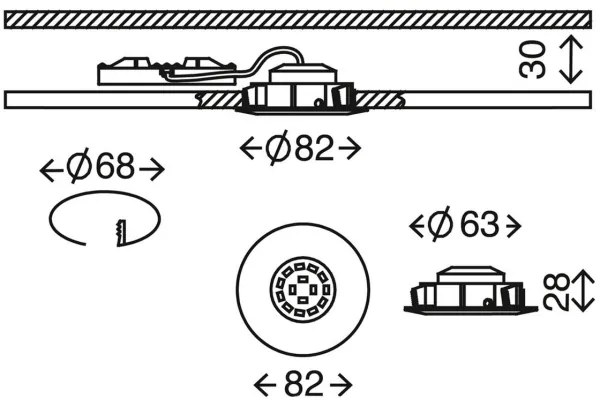 Briloner7296-011-Lampada da incasso LED dimmerabile/6,5W/230V IP23 antracite