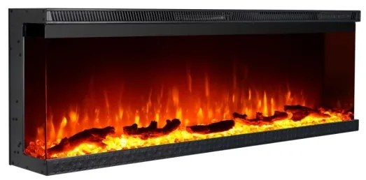 Camino elettrico da parete ad incasso 3 Lati BOSTON130 L127 x P20 x H44 cm