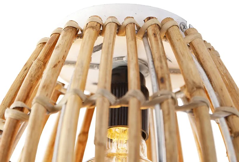 Plafoniera rustica in bambù e bianco - Canna Capsule