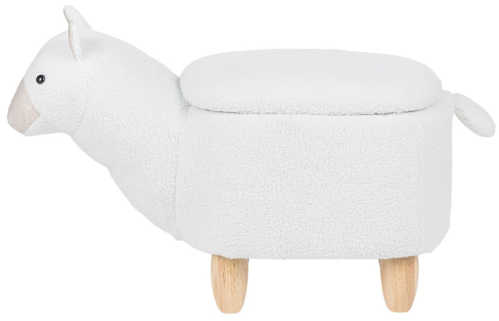 Pouf di tessuto bianco ALPACA Beliani