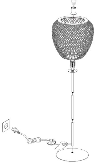 Eglo 43264 - Lampada da terra DEMBLEBY 1xE27/40W/230V