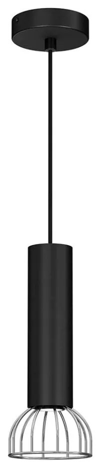 Lampadario su corda DANTE 1xGU10/25W/230V nero/cromato lucido