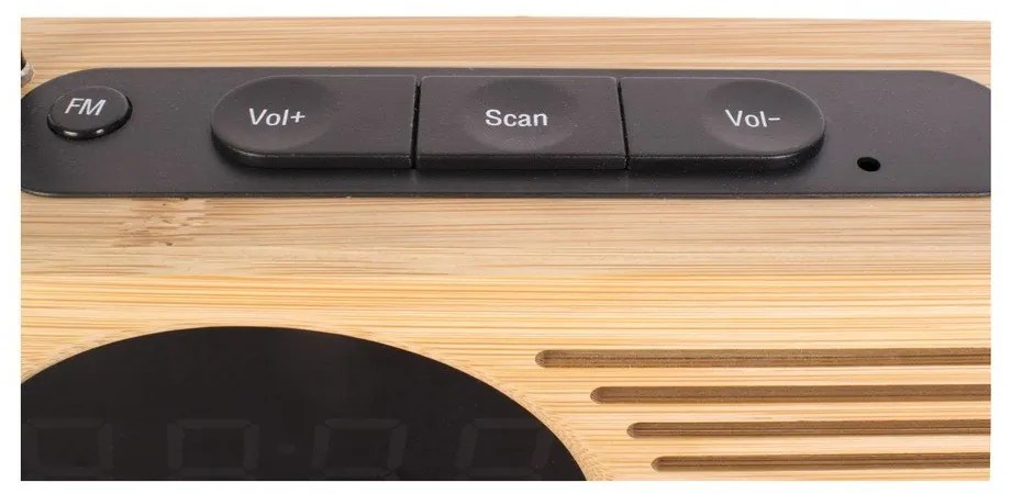 Sveglia in bambù con radio Retro - Karlsson