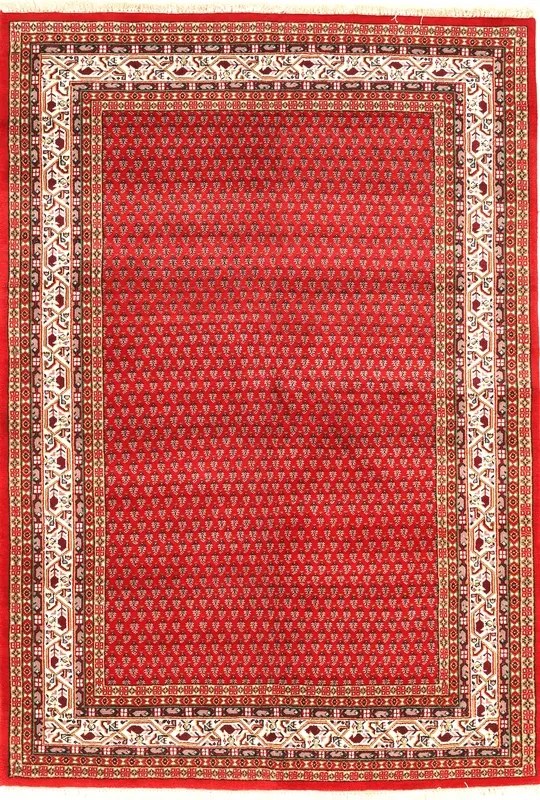 Mir Tappeto orientale 210 x 140 Rosso (Indian) Annodato A Mano