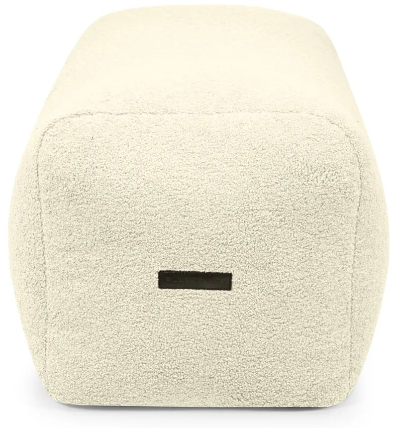 Puof a sacco color crema con rivestimento in bouclé Plus 100 Lounge – SLOWDOWN