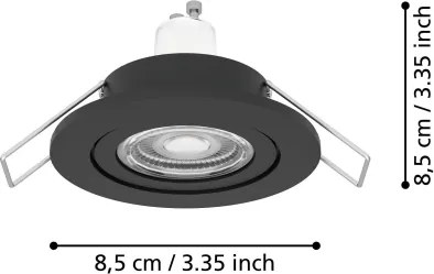 Eglo 902236 -LED faretto da incasso per bagno BARRANCO 1xGU10/4,5W/230V IP44 nero