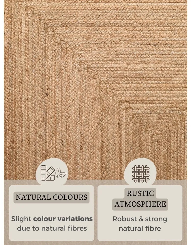 Tappeto di colore naturale in iuta reversibile e tessuto a mano 80x150 cm Sharmila Natural Brown – Hanse Home