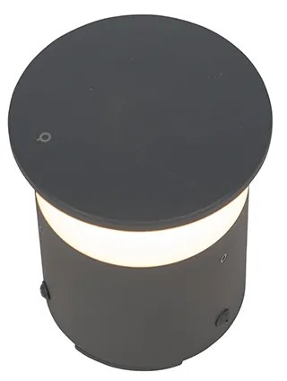 Lampada da esterno moderna grigio scuro 12 cm incl. LED - Bar