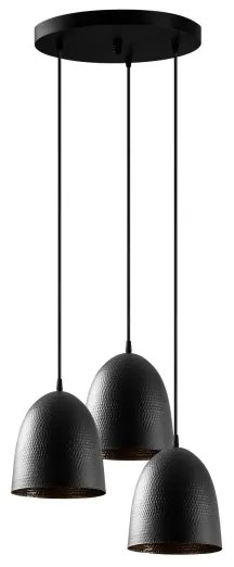 Lampada a sospensione con cavo TATTOO 3xE27/40W/230V nero