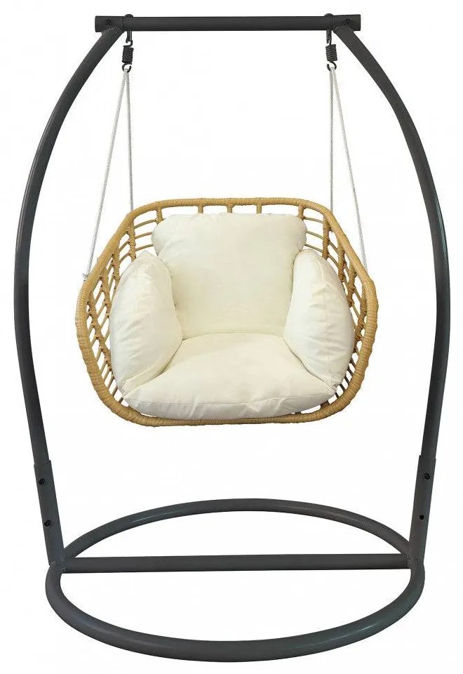 Dondolo Glasgow 1 Posto - Metallo Bianco/Antracite - per Poltrona Relax