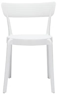Sedie plastica bianca impilabili interno/esterno (set di 2) RIOS