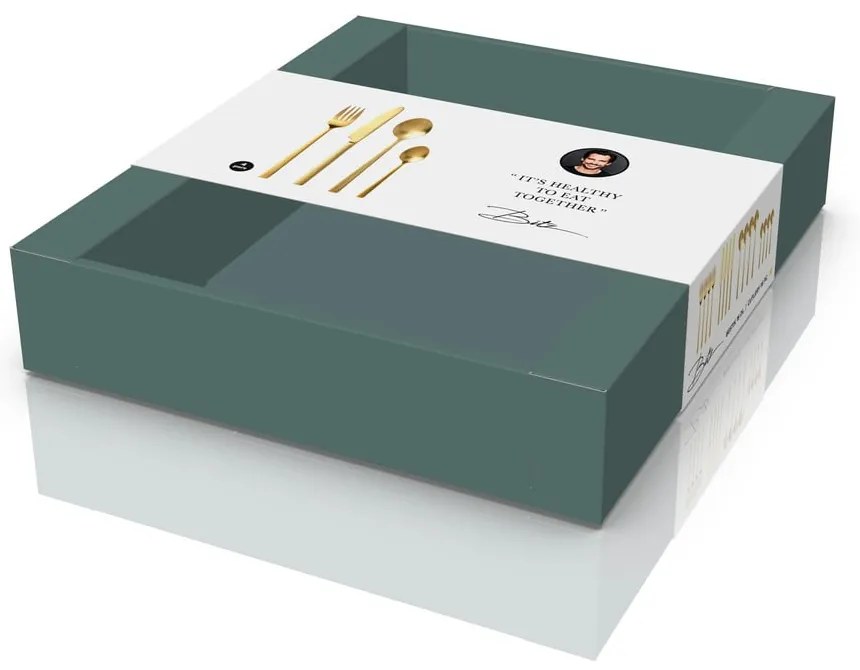 Posate color ottone in acciaio 16 pz Brass – Bitz