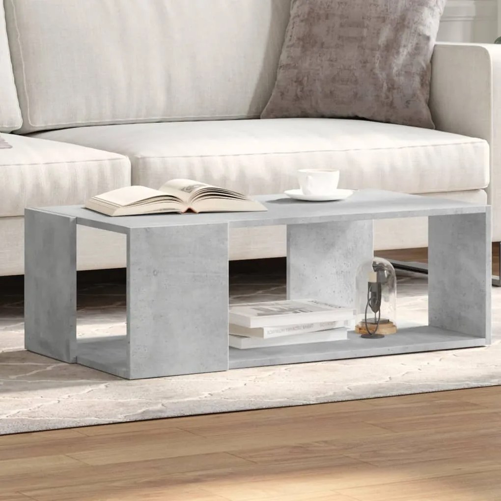 Tavolino Salotto Grigio Cemento 89,5x48x30cm Legno Multistrato /