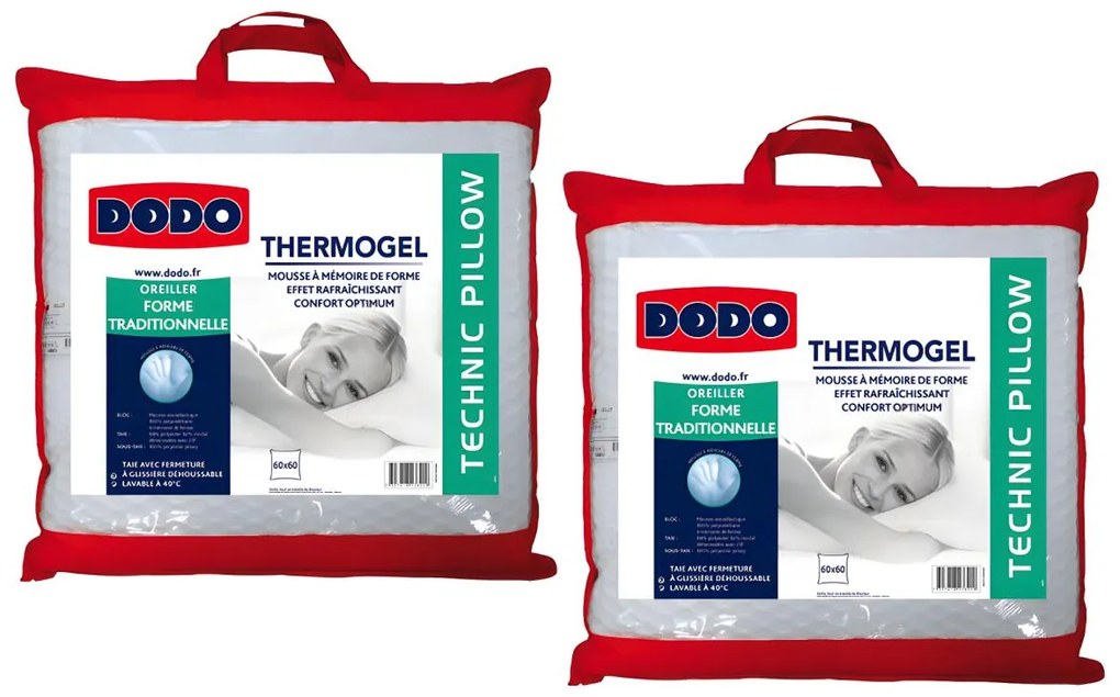 Lotto di 2 guanciali DODO memory effetto rinfrescante FRESH 60 x 60 cm