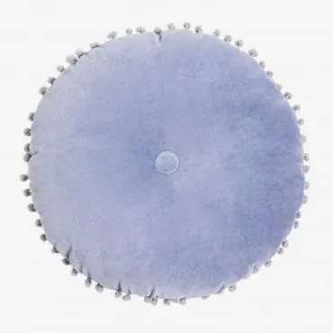 Cuscino Rotondo in Velluto (Ø35 cm) Piero Blu Niagara - Sklum