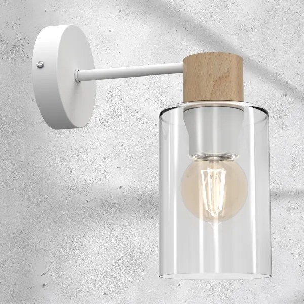 Applique MADERA 1xE27/60W/230V bianco/legno