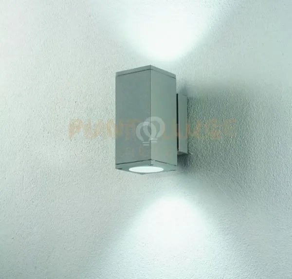 Applique per esterni nevada 2 luci attacco gu10 silver h.22,5cm