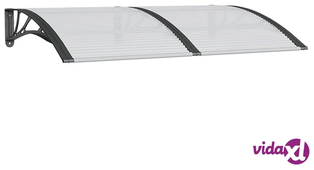 vidaXL Tettoia per Porta Nera 150x100 cm Policarbonato
