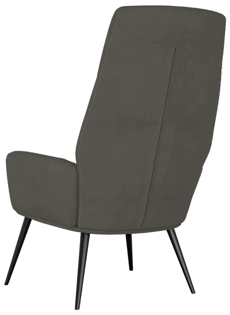 Poltrona rilassante grigio scuro in similpelle scamosciata